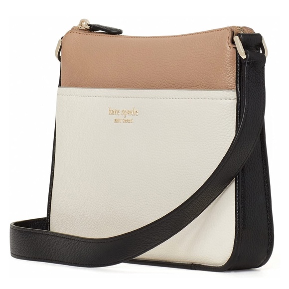 kate spade run around medium crossbody - black multi - Picture 2 of 7